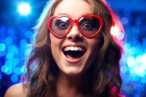 Smiling teenager with fun glasses
